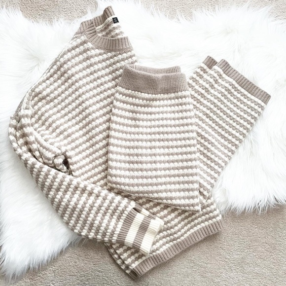 Dresses & Skirts - Striped Sweater & Pencil Skirt Set- Oatmeal